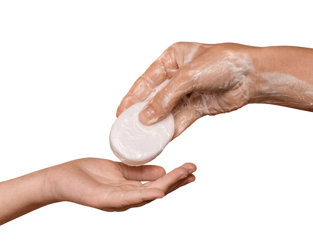 washing hands isolated