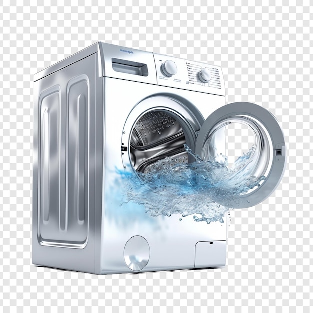 무료 PSD 투명한 배경에 고립된 세탁기