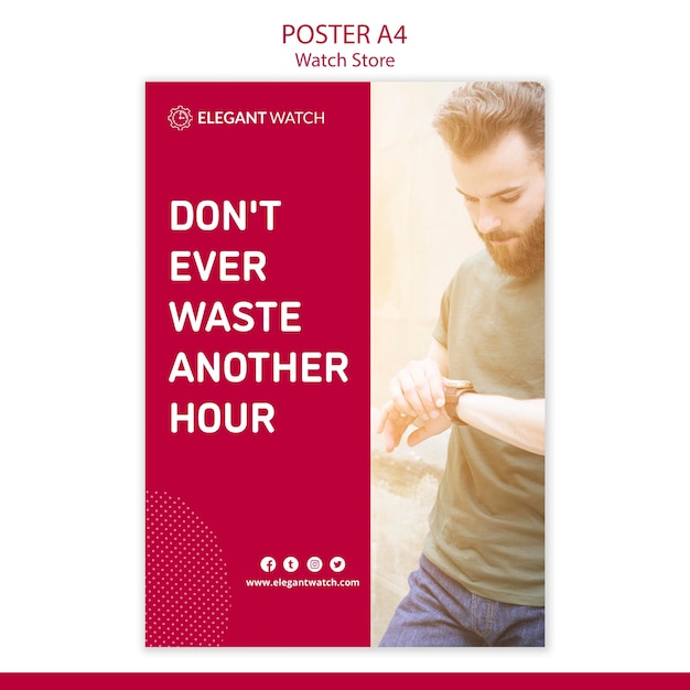 Free PSD don't waste another hour poster template