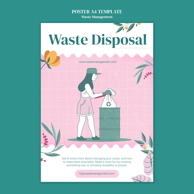 Waste management a4 poster template