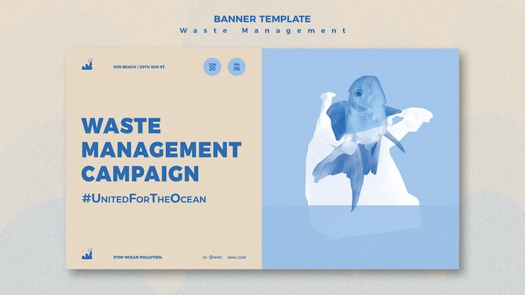 Free PSD waste management banner design template
