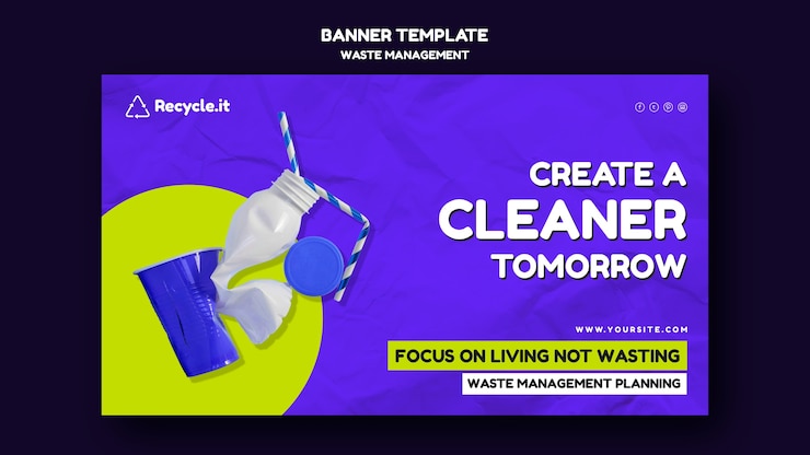 Free PSD waste management banner design template