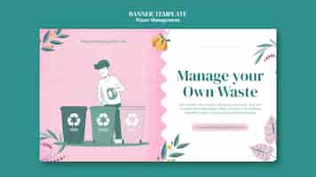 Free PSD waste management banner template