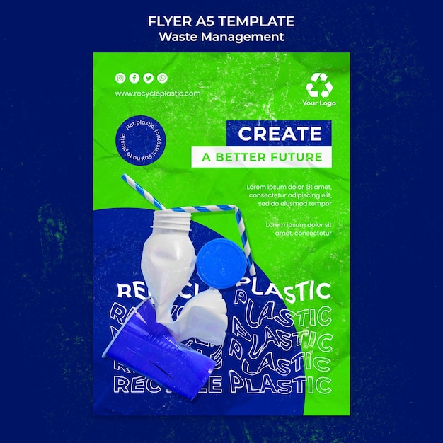 Waste management flyer design template