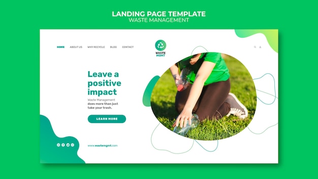 Waste management landing page post design template