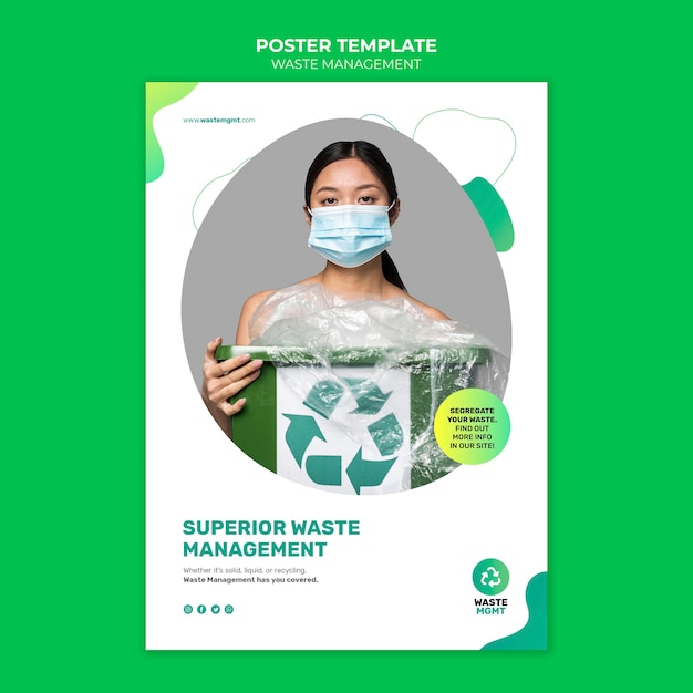 Free PSD waste management poster design template