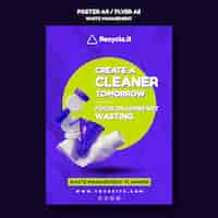 Free PSD waste management poster or flyer design template