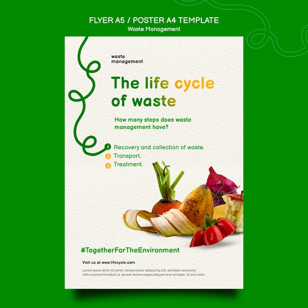 Free PSD waste management poster template