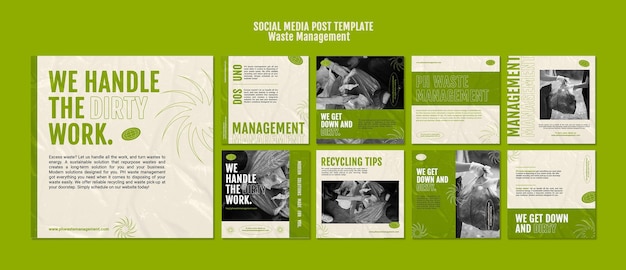 Waste management social media post design template