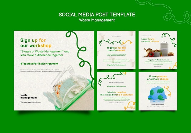 Free PSD waste management social media post