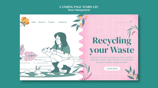 Free PSD waste management web template