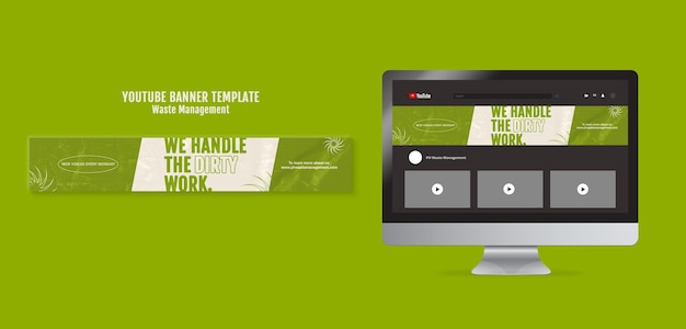 Waste management youtube banner design template