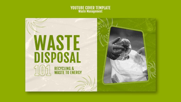폐기물 관리 유튜브 표지 디자인 템플릿