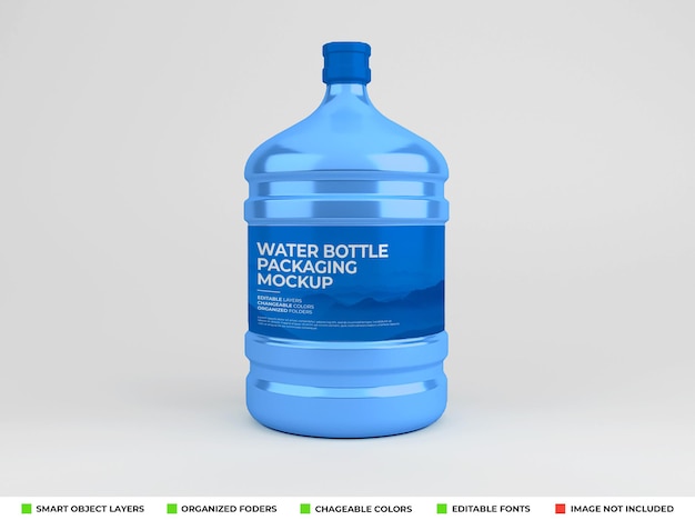 Макет бутылки с водой изолированный изменчивый фон