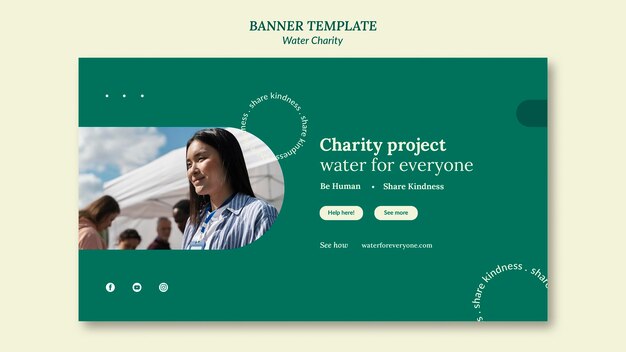 water charity banner design template