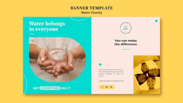 水チャリティーバナーデザインテンプレート