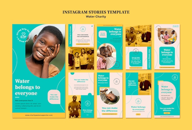 Water charity insta story design template