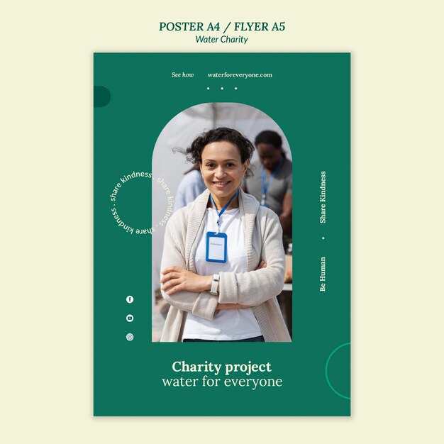 water charity poster design template