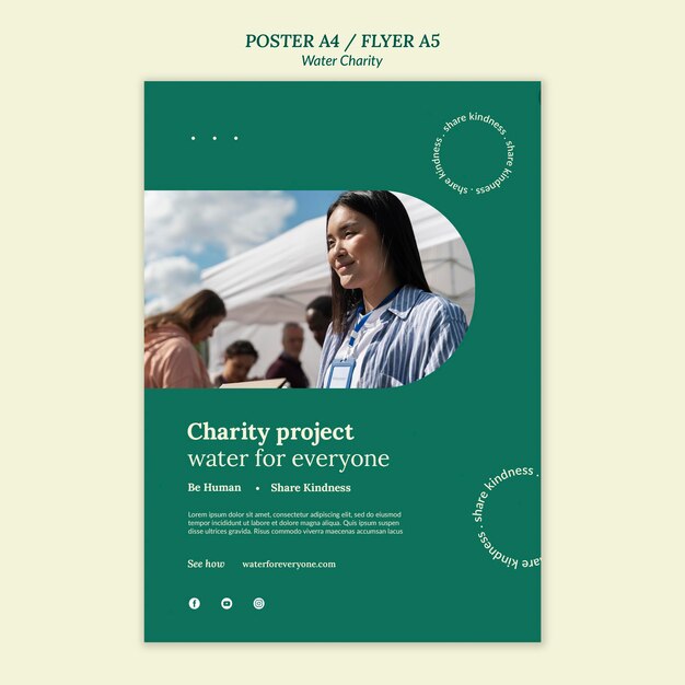 Free PSD water charity poster design template