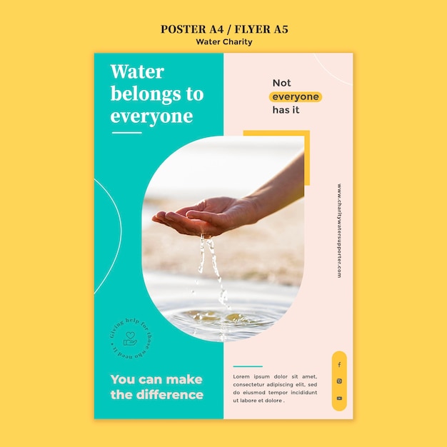 Free PSD water charity poster design template