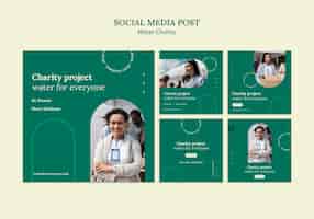 Free PSD water charity social media post design template