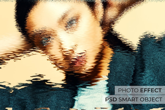Бесплатный PSD Фотоэффект отражения воды