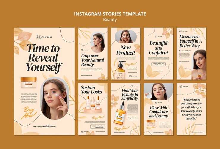 Бесплатный PSD истории instagram концепции красоты акварели