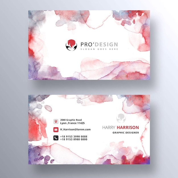 Watercolor Brush Business Card Template PSD – Free PSD Download