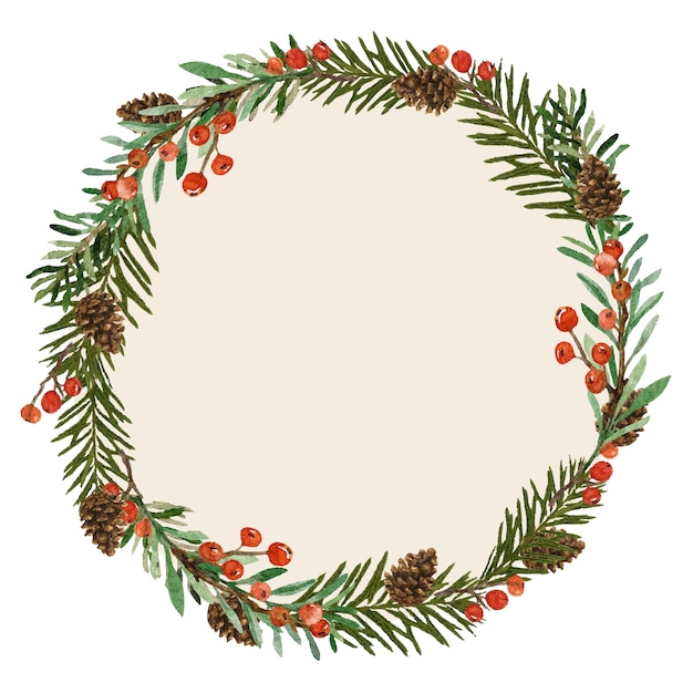 Watercolor christmas element isolated