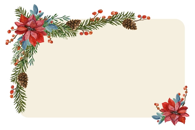 Watercolor christmas element isolated