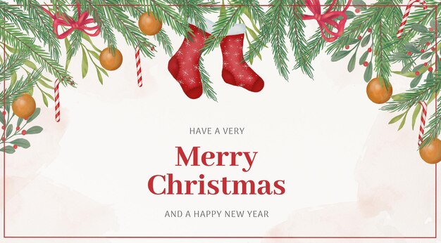 水彩のクリスマス挨の背景