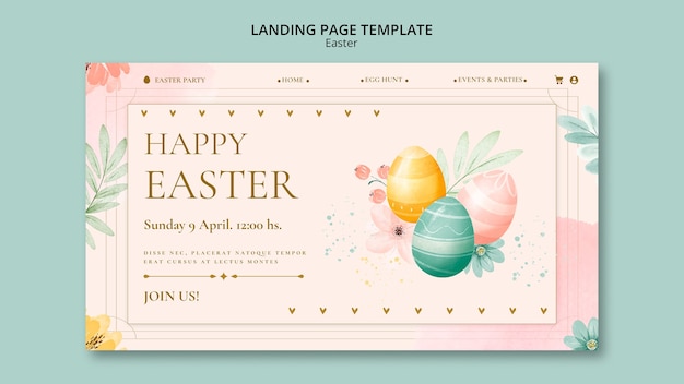 Free PSD watercolor easter design template