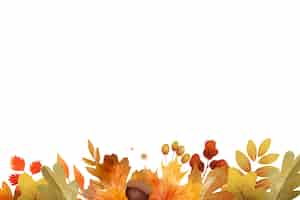 Free PSD watercolor fall leaves border