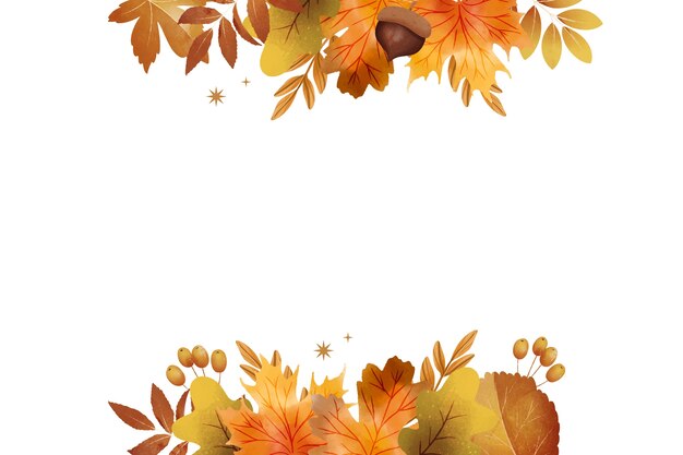 watercolor fall leaves border