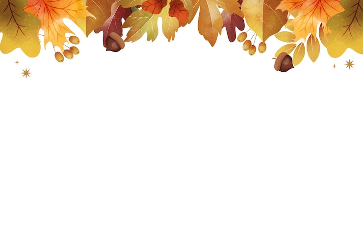 Free PSD watercolor fall leaves border