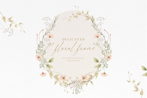 Free PSD watercolor floral background with delicate floral arrangements