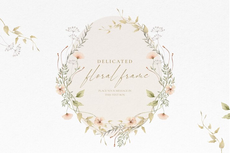 Free PSD watercolor floral background with delicate floral arrangements