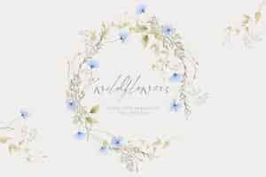 Free PSD watercolor floral background with delicate floral arrangements