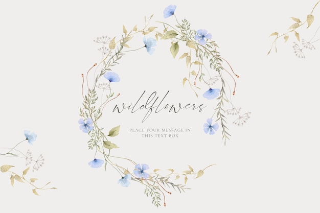 Watercolor floral background with delicate floral arrangements