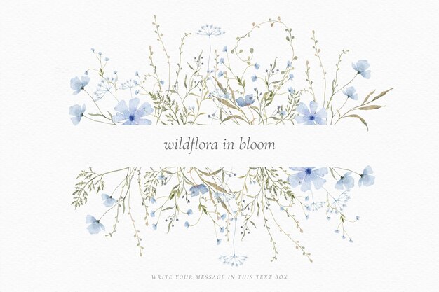 Watercolor floral background with delicate floral arrangements