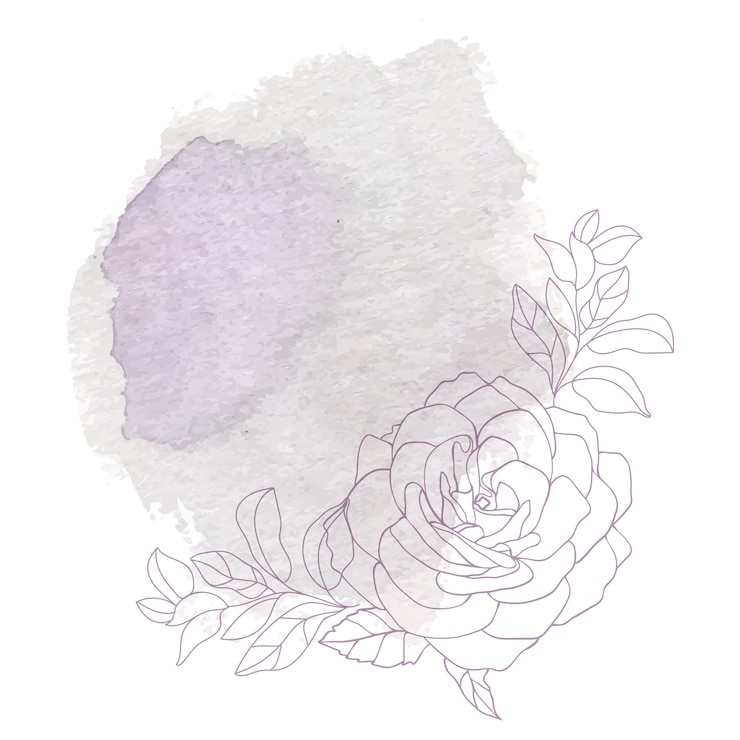 Free PSD watercolor floral frame design