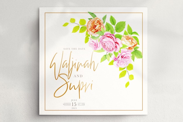 Free PSD watercolor floral wreath design