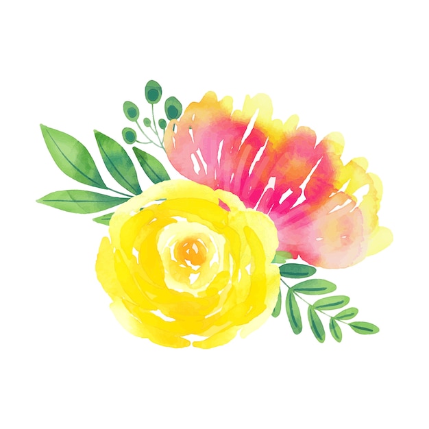 水彩花的插圖