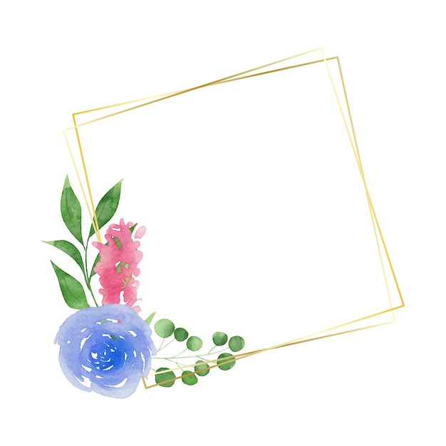 無料PSD 水彩の花のイラスト