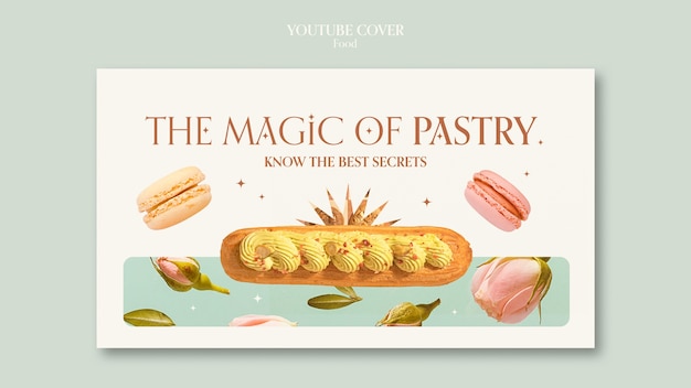 Free PSD watercolor food template design