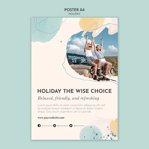 Watercolor holiday poster template design