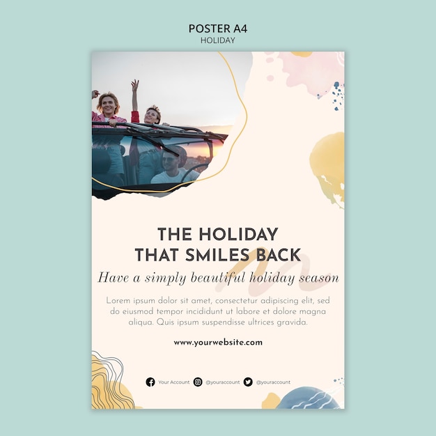 Watercolor holiday poster template design