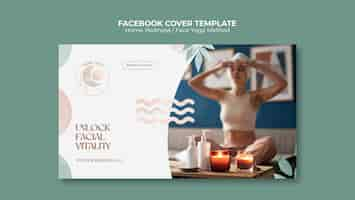 Free PSD watercolor home yoga facebook cover template