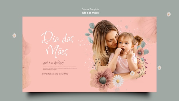 Watercolor mother's day template