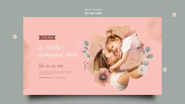 Watercolor mother's day template